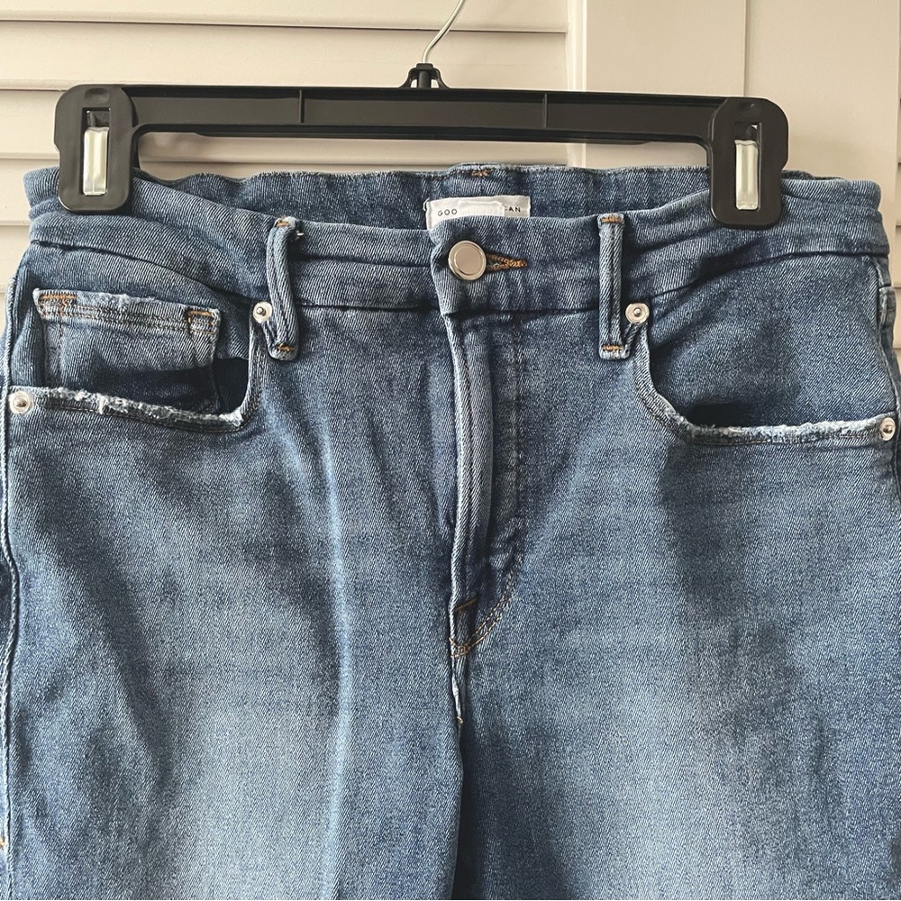 Good American Good Leg Mid Rise Skinny Jeans Sculpting Denim 8/29 GLCNFH941T - Picture 7 of 8